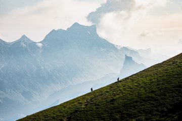 landscape photography of green mountain